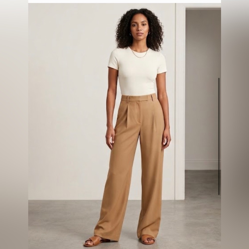 Zara Wide-Leg Pants in Camel Brown
